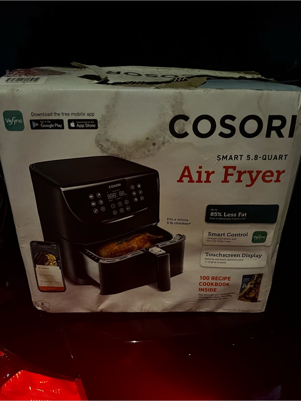 Cosori Black 5.8-Quart Smart Air Fryer - Touchscreen
